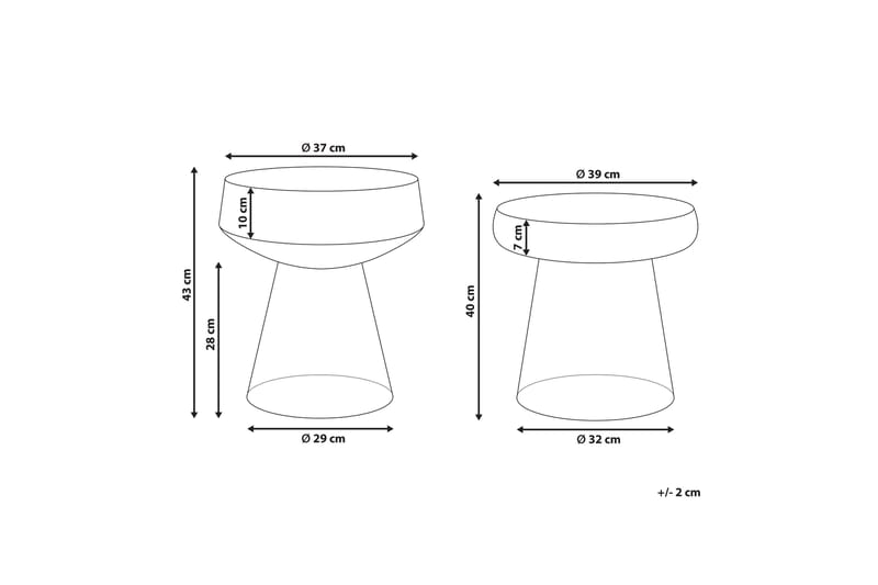Delainey Settbord 39 cm - Rød - Møbler - Bord - Avlastningsbord - Settbord