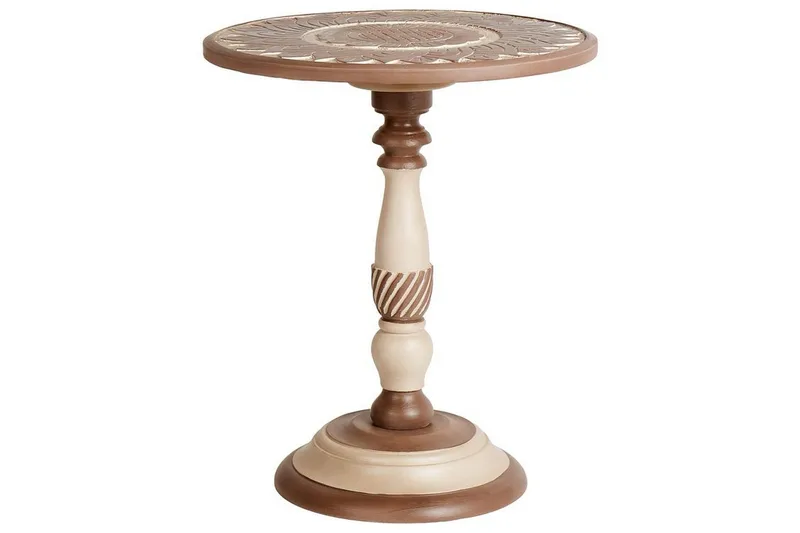 Derren Sidebord 45 cm, Mørkt tre/Beige