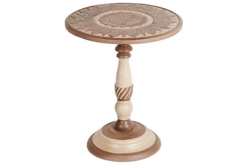 Derren Sidebord 45 cm - Mørkt tre/Beige - Møbler - Bord - Avlastningsbord - Lampebord & sidebord