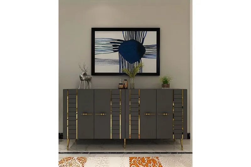 Deylin Konsollbord 150 cm - Antrasitt/Gull - Møbler - Bord - Avlastningsbord - Gangbord