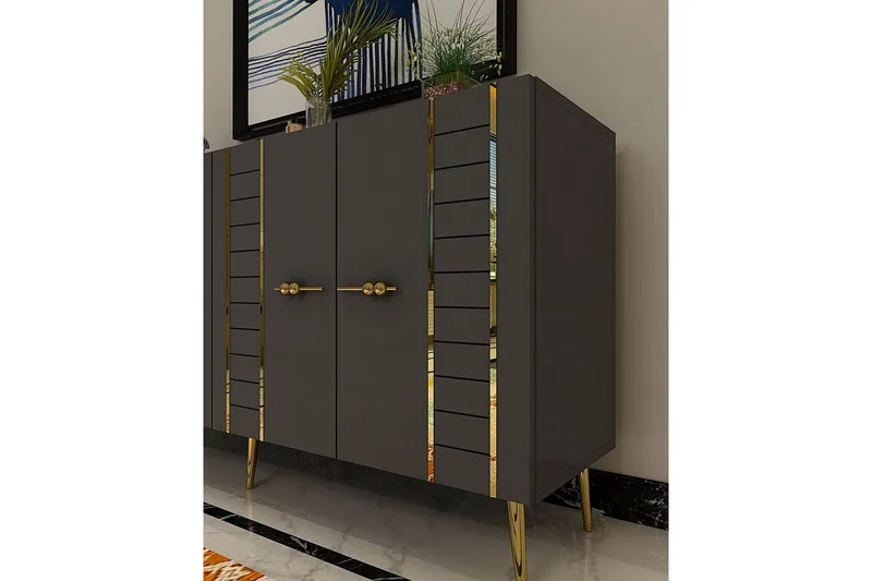 Deylin Konsollbord 150 cm - Antrasitt/Gull - Møbler - Bord - Avlastningsbord - Gangbord