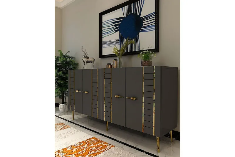 Deylin Konsollbord 150 cm - Antrasitt/Gull - Møbler - Bord - Avlastningsbord - Gangbord