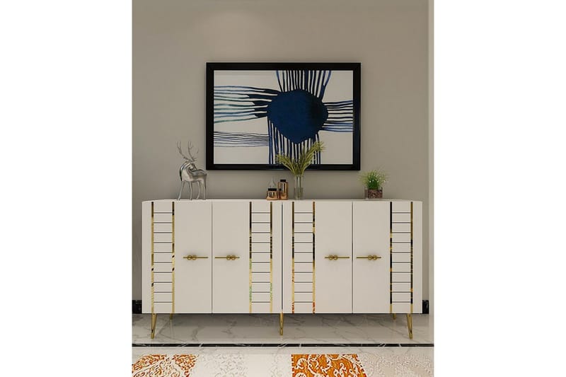 Deylin Konsollbord 150 cm - Hvit/Gull - Møbler - Bord - Avlastningsbord - Gangbord