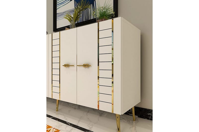 Deylin Konsollbord 150 cm - Hvit/Gull - Møbler - Bord - Avlastningsbord - Gangbord