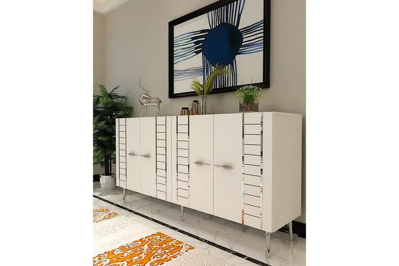 Deylin Konsollbord 150 cm - Hvit/Sølv - Møbler - Bord - Avlastningsbord - Gangbord