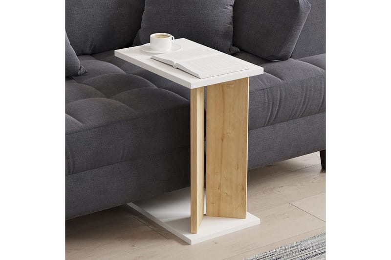 Deyra Sidebord 25 cm - Eik/Hvit - Møbler - Bord - Avlastningsbord - Lampebord & sidebord