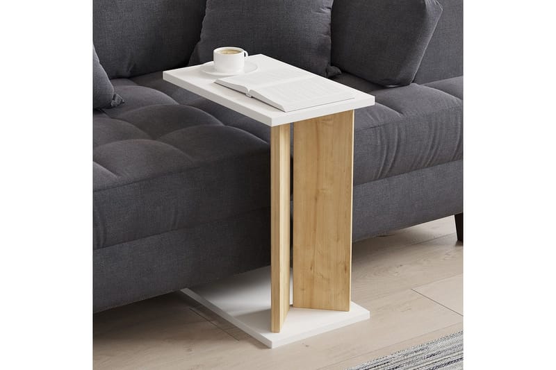 Deyra Sidebord 25 cm - Eik/Hvit - Møbler - Bord - Avlastningsbord - Lampebord & sidebord