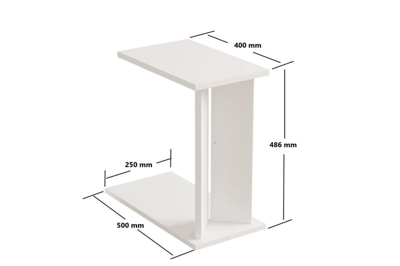 Deyra Sidebord 25 cm - Hvit - Møbler - Bord - Avlastningsbord - Lampebord & sidebord