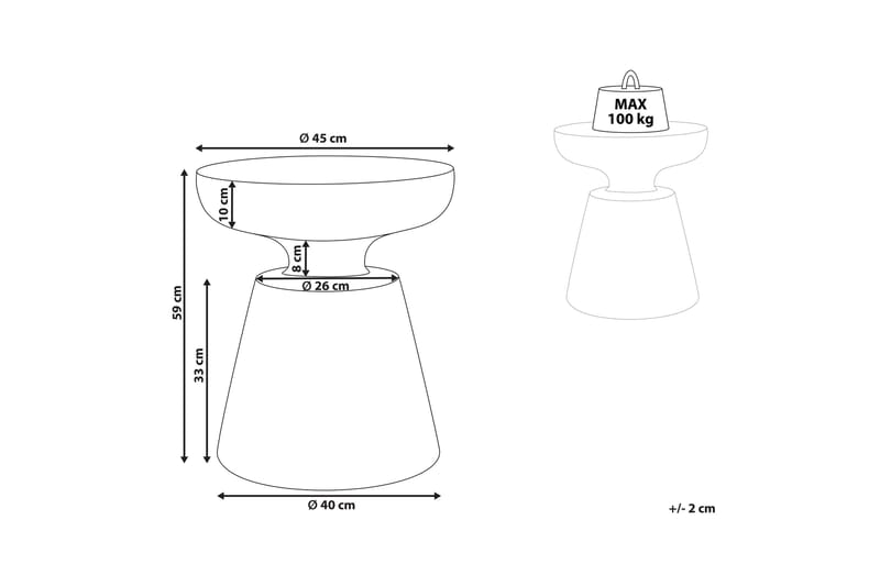 Diondra Sidebord 45 cm - Svart - Møbler - Bord - Avlastningsbord - Lampebord & sidebord