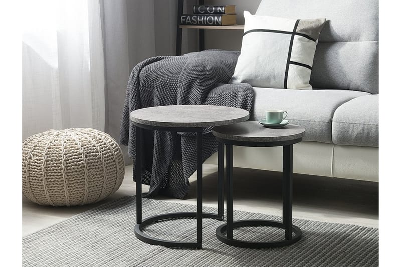 Dixie Settbord 2 stk 37 | 37 cm - Svart - Møbler - Bord - Avlastningsbord
