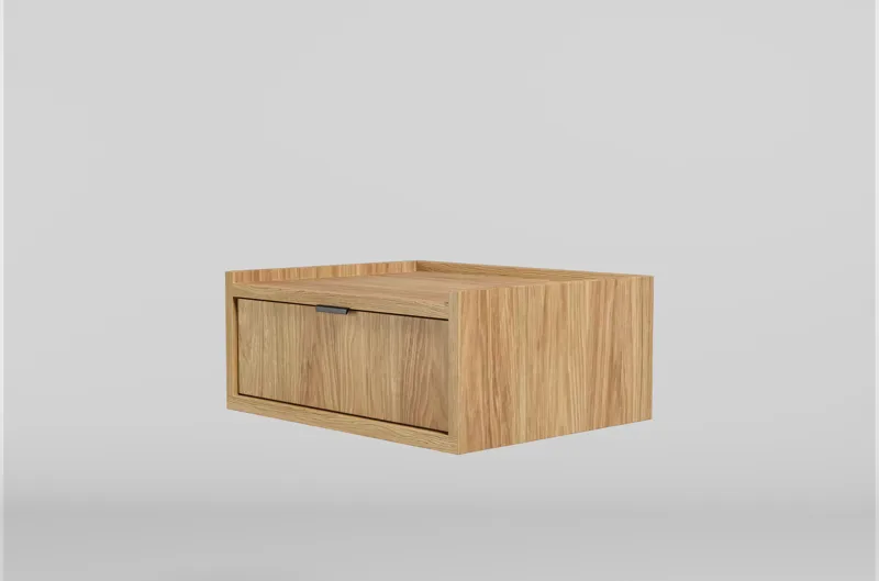 Dravo Vegghengt Nattbord 40 cm, Naturlig hickory / naturlig eiketone