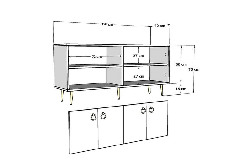 Drop Konsollbord 150 cm - Hvit - Møbler - Bord - Avlastningsbord - Gangbord