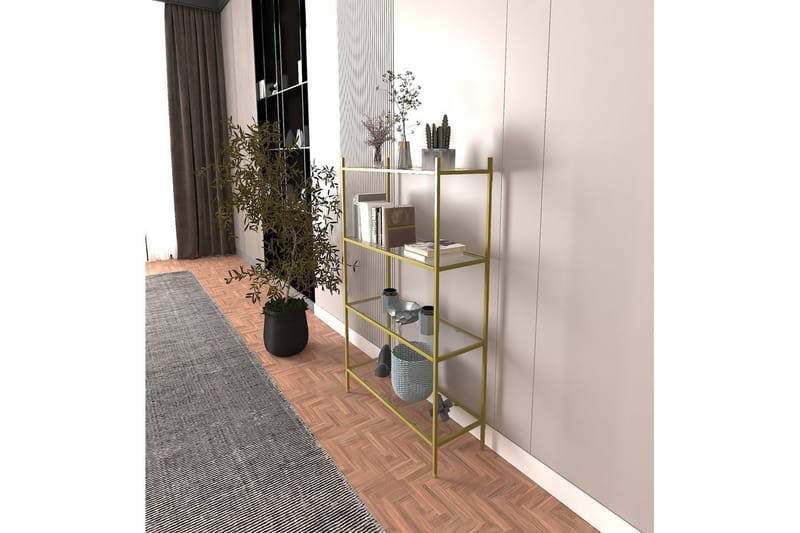 Edilberta Bokhylle 80 cm - Gull - Oppbevaring - Hyller - Bokhylle