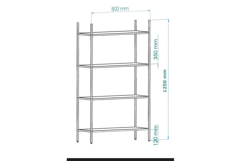 Edilberta Bokhylle 80 cm - Sort - Oppbevaring - Hyller - Bokhylle