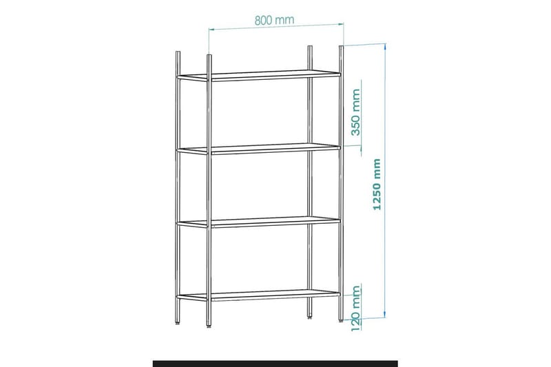 Edilberta Bokhylle 80 cm - Sort - Oppbevaring - Hyller - Bokhylle