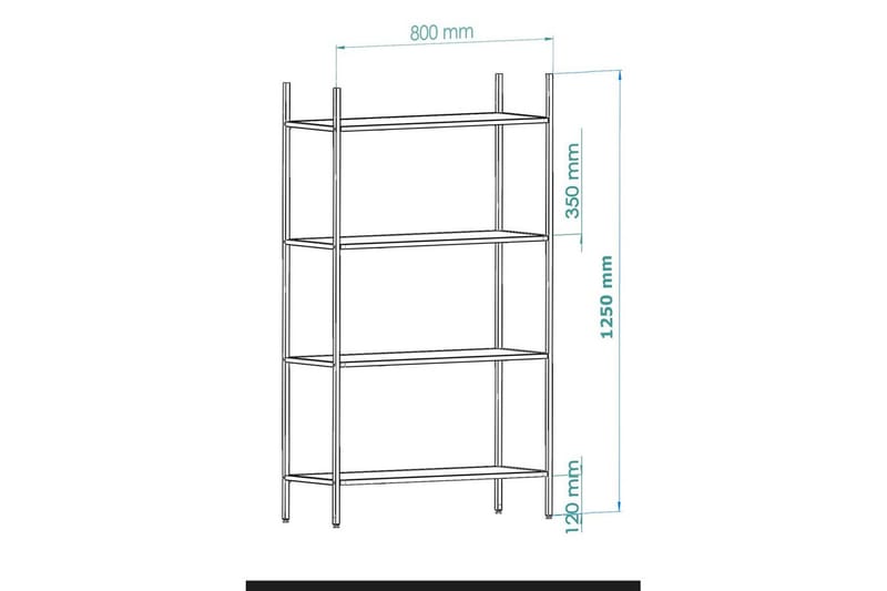 Edilberta Bokhylle 80 cm - Sort - Oppbevaring - Hyller - Bokhylle