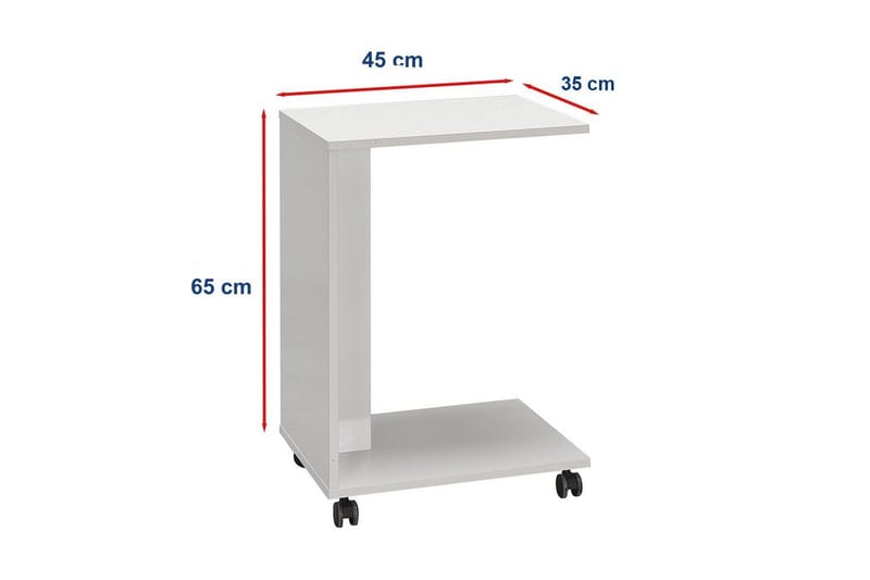 Edwars Sidebord 35 cm - Hvit - Møbler - Bord - Avlastningsbord - Lampebord & sidebord