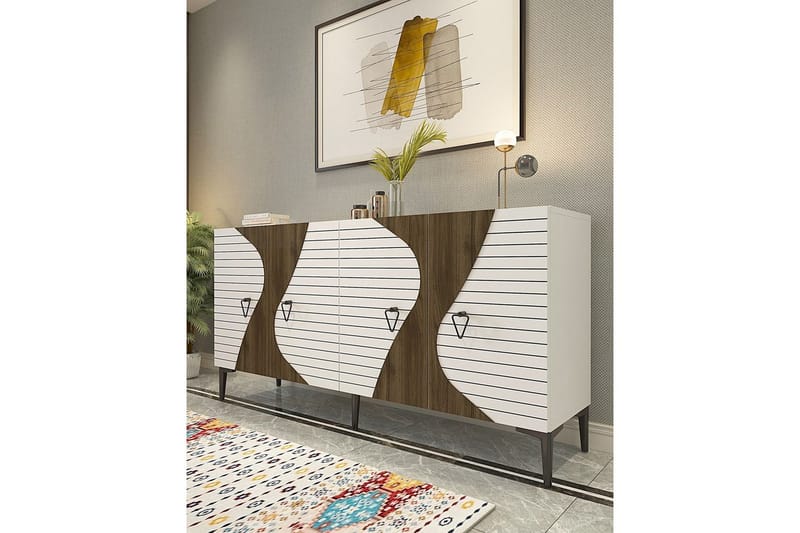 Eldste konsollbord 150 cm - Hvit/Mørkfarget tre - Møbler - Bord - Avlastningsbord - Gangbord