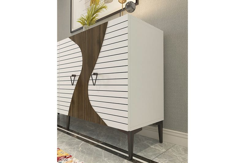 Eldste konsollbord 150 cm - Hvit/Mørkfarget tre - Møbler - Bord - Avlastningsbord - Gangbord