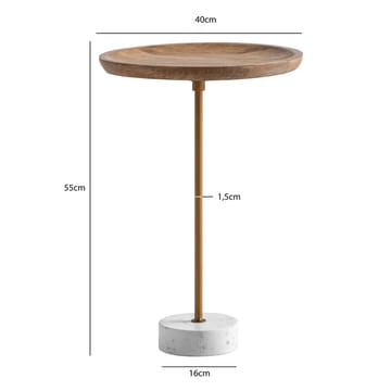 Eliela sidebord 40 cm rundt - varm mørkebrun, gull og hvit - Møbler - Bord - Avlastningsbord - Konsollbord