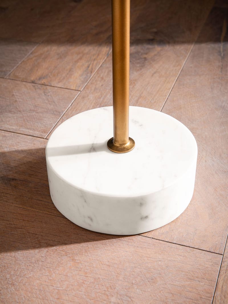Eliela sidebord 40 cm rundt - varm mørkebrun, gull og hvit - Møbler - Bord - Avlastningsbord - Konsollbord