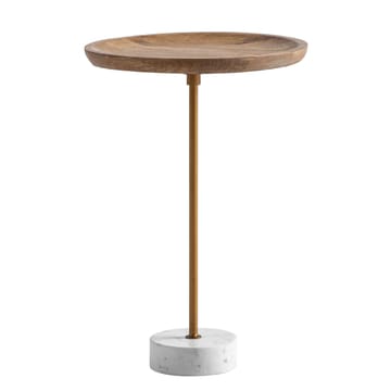 Eliela sidebord 40 cm rundt - varm mørkebrun, gull og hvit - Møbler - Bord - Avlastningsbord - Konsollbord