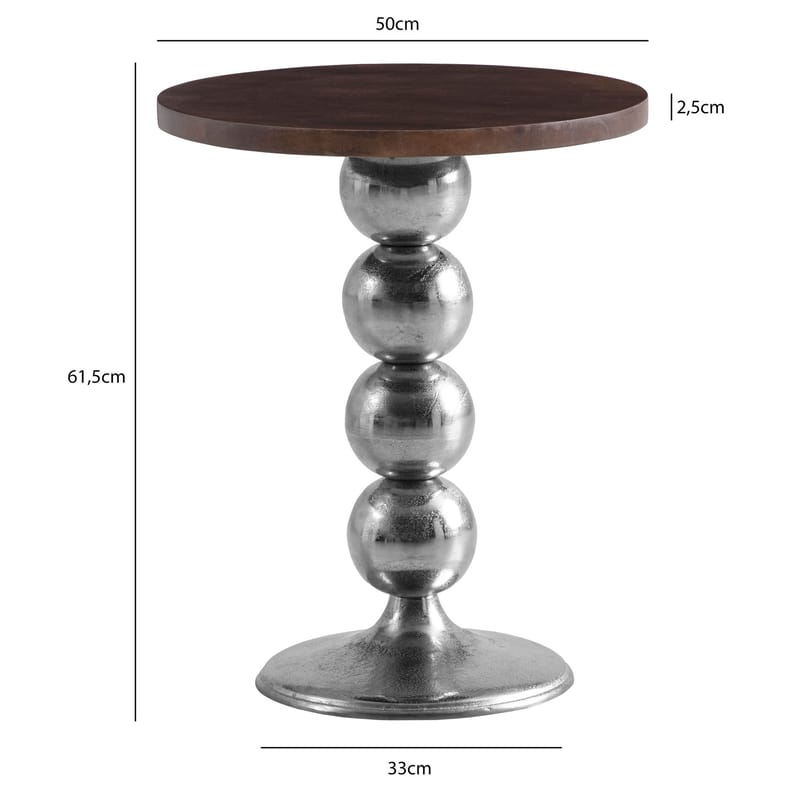 Elieri sidebord 50 cm - mørkebrun og sølv - Møbler - Bord - Avlastningsbord - Konsollbord