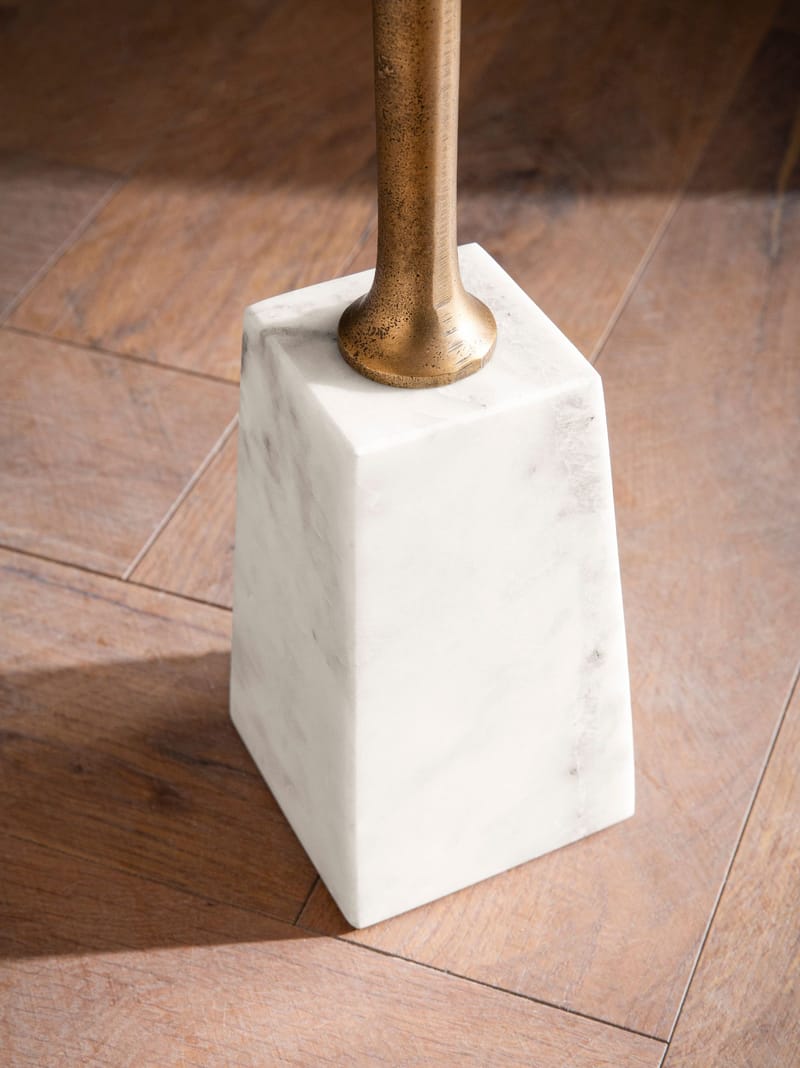Eliilo sidebord 34 cm - antikk gullfarge og hvit marmor - Møbler - Bord - Avlastningsbord - Konsollbord