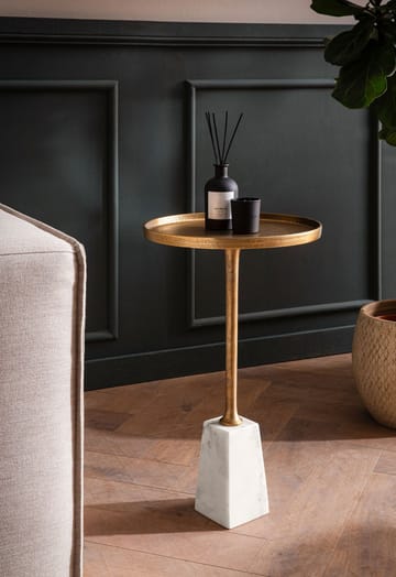 Eliilo sidebord 34 cm - antikk gullfarge og hvit marmor - Møbler - Bord - Avlastningsbord - Konsollbord