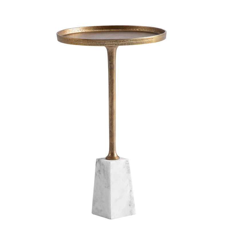 Eliilo sidebord 34 cm - antikk gullfarge og hvit marmor - Møbler - Bord - Avlastningsbord - Konsollbord