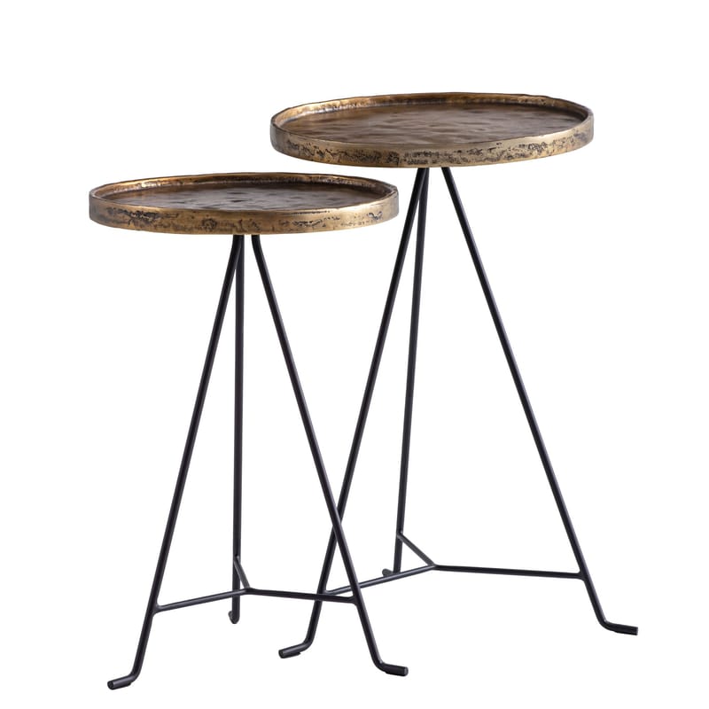 Eliira settbord 38 cm industriell stil - Antikk gull og svart - Møbler - Bord - Avlastningsbord - Settbord