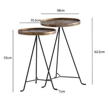 Eliira settbord 38 cm industriell stil - Antikk gull og svart - Møbler - Bord - Avlastningsbord - Settbord