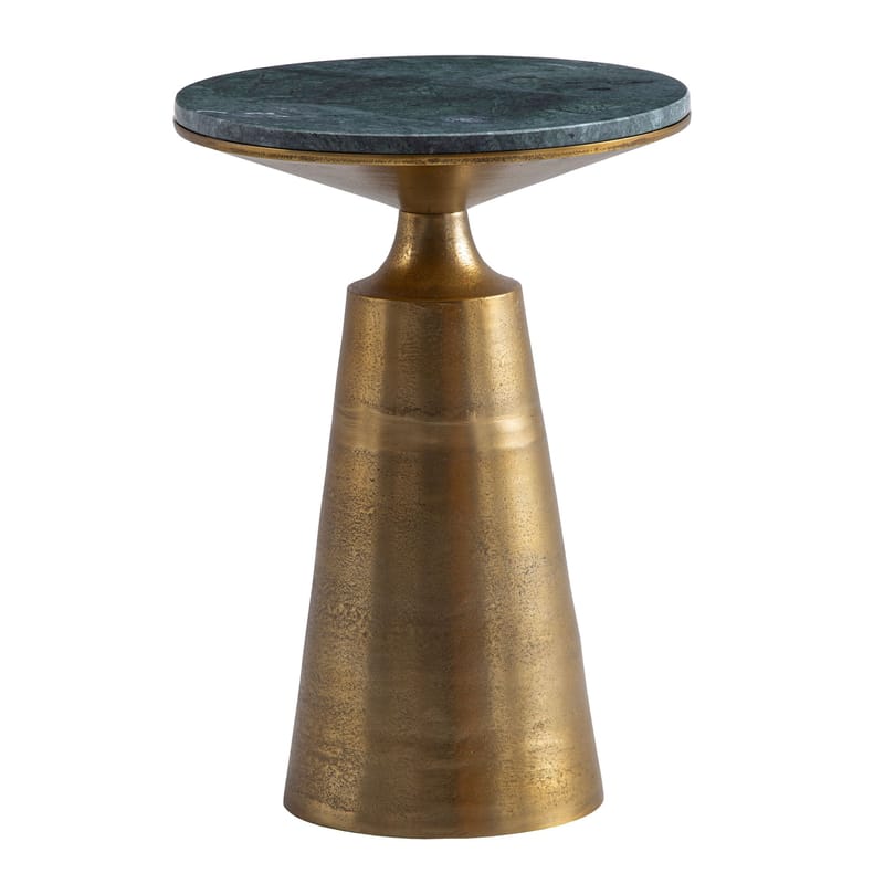 Eliuna sidebord 40 cm - mørkegrønn marmor og antikk gull - Møbler - Bord - Avlastningsbord - Konsollbord