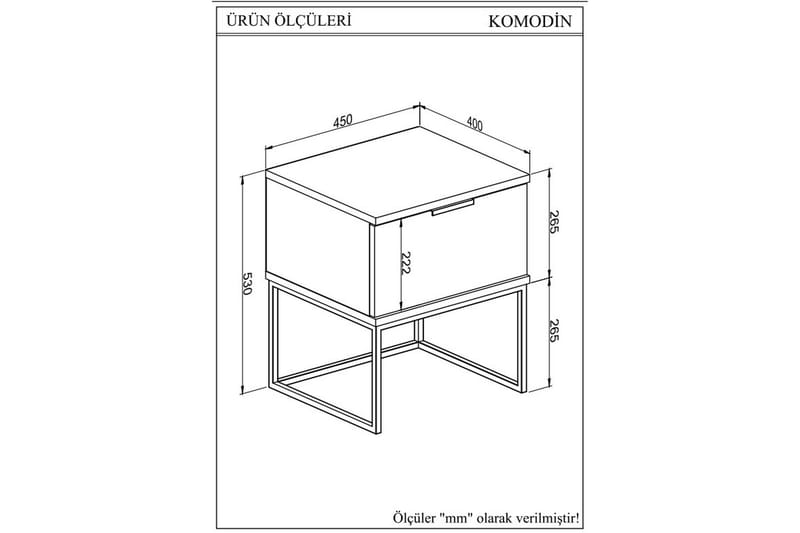 Eliyahu Nattbord 45 cm - Brun/Svart - Møbler - Bord - Avlastningsbord - Sengebord & nattbord