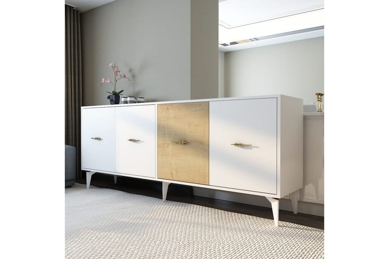 Elori Konsollbord 180 cm - Hvit/Eik - Møbler - Bord - Avlastningsbord - Gangbord