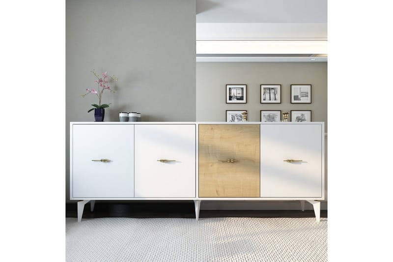 Elori Konsollbord 180 cm - Hvit/Eik - Møbler - Bord - Avlastningsbord - Gangbord