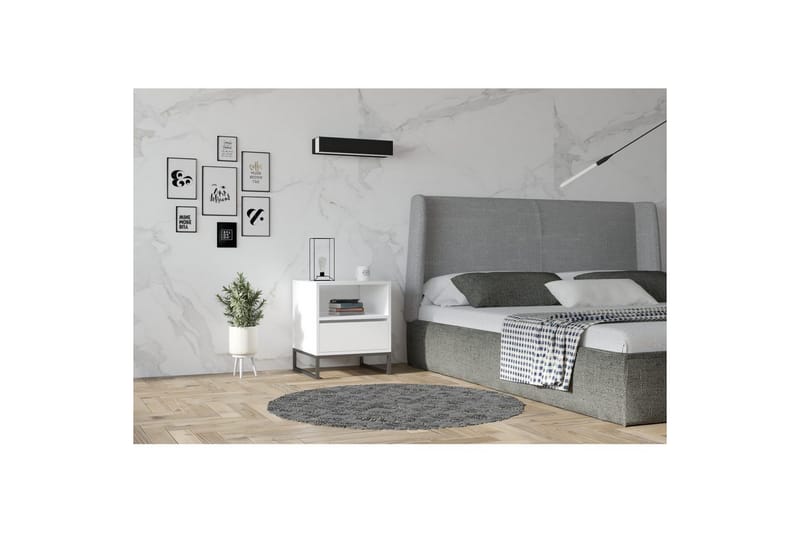 Elvarn Nattbord 51 cm - Hvit - Møbler - Bord - Avlastningsbord - Sengebord & nattbord