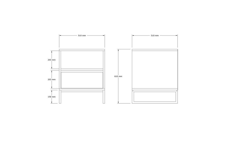 Elvarn Nattbord 51 cm - Hvit - Møbler - Bord - Avlastningsbord - Sengebord & nattbord