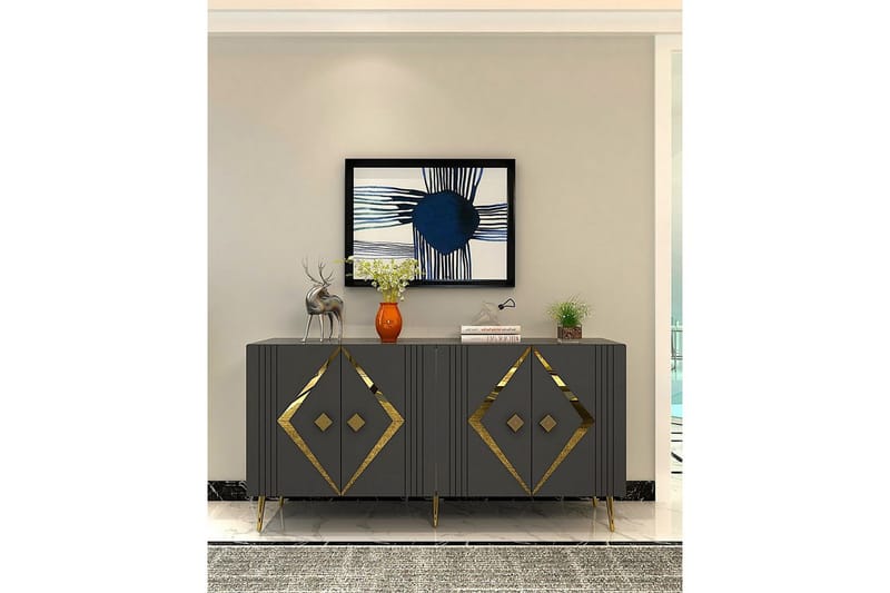 Elvon Konsollbord 150 cm - Antrasitt/Gull - Møbler - Bord - Avlastningsbord - Gangbord