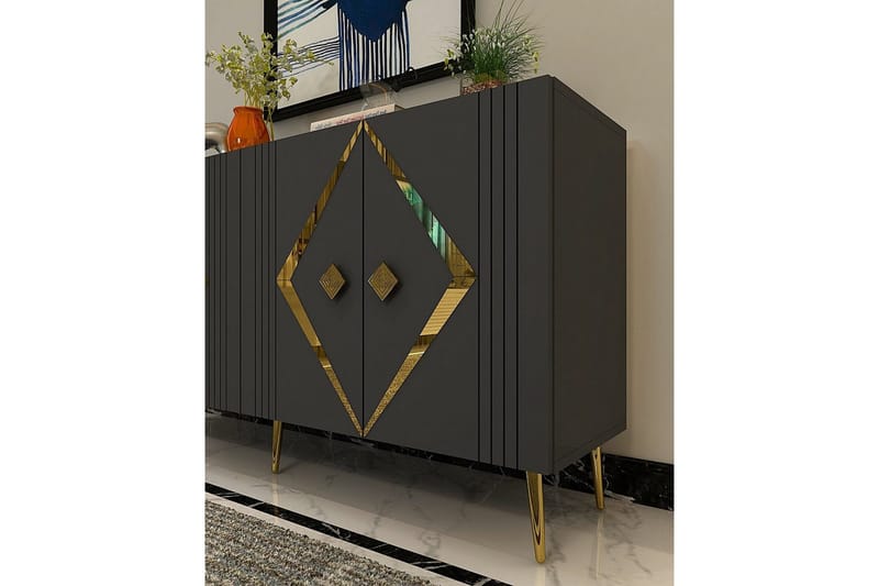 Elvon Konsollbord 150 cm - Antrasitt/Gull - Møbler - Bord - Avlastningsbord - Gangbord