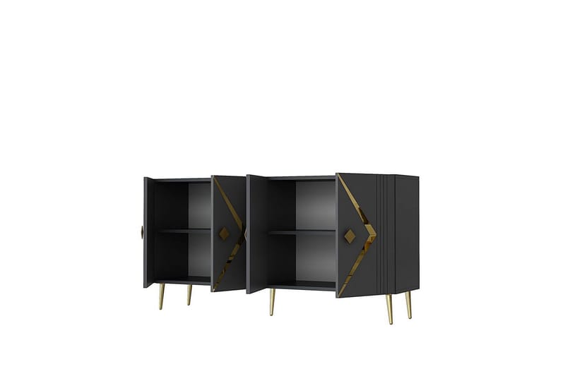 Elvon Konsollbord 150 cm - Antrasitt/Gull - Møbler - Bord - Avlastningsbord - Gangbord