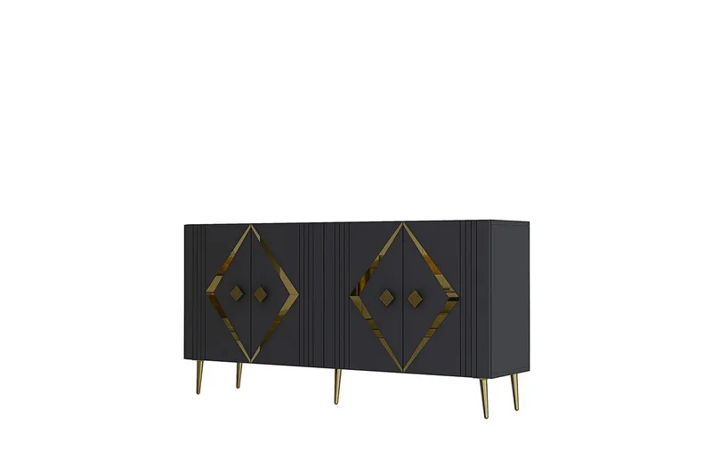 Elvon Konsollbord 150 cm - Antrasitt/Gull - Møbler - Bord - Avlastningsbord - Gangbord