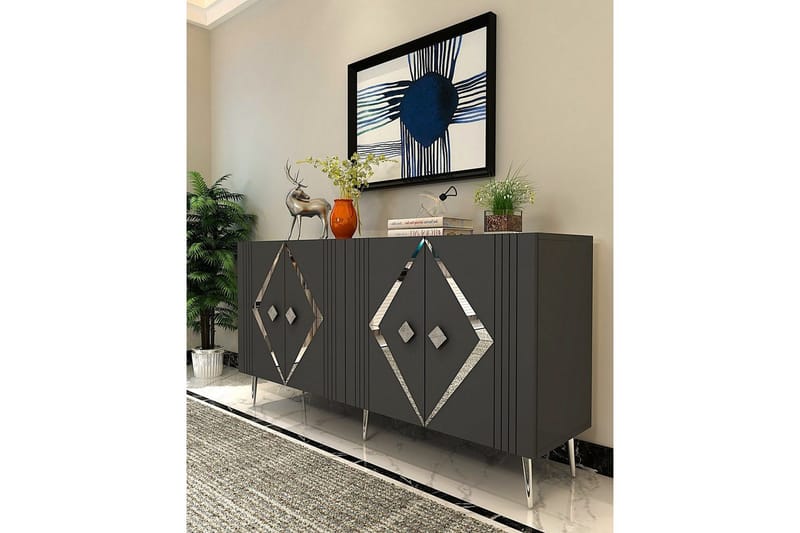 Elvon Konsollbord 150 cm - Antrasitt/Sølv - Møbler - Bord - Avlastningsbord - Gangbord