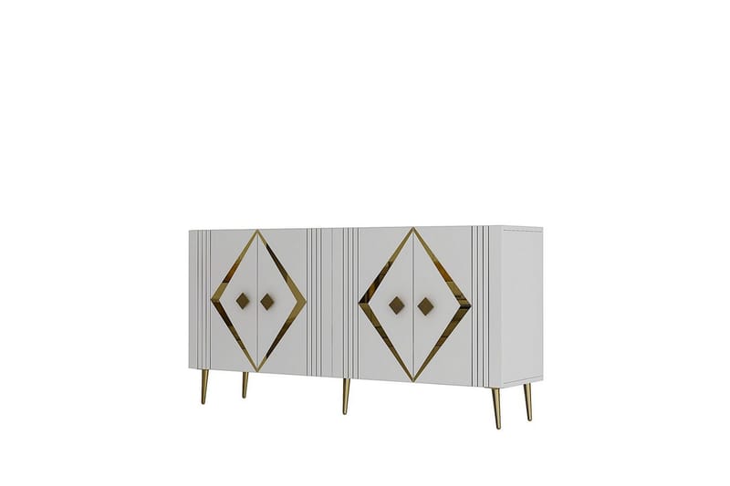 Elvon Konsollbord 150 cm - Hvit/Gull - Møbler - Bord - Avlastningsbord - Gangbord