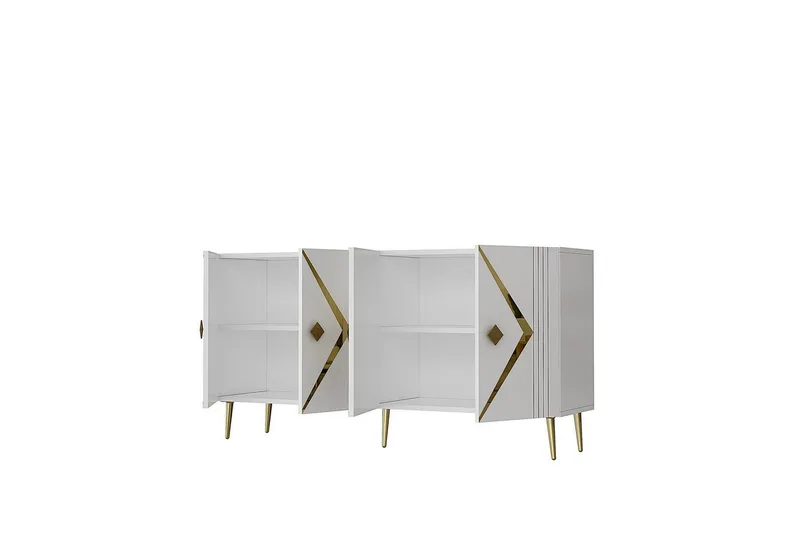 Elvon Konsollbord 150 cm - Hvit/Gull - Møbler - Bord - Avlastningsbord - Gangbord