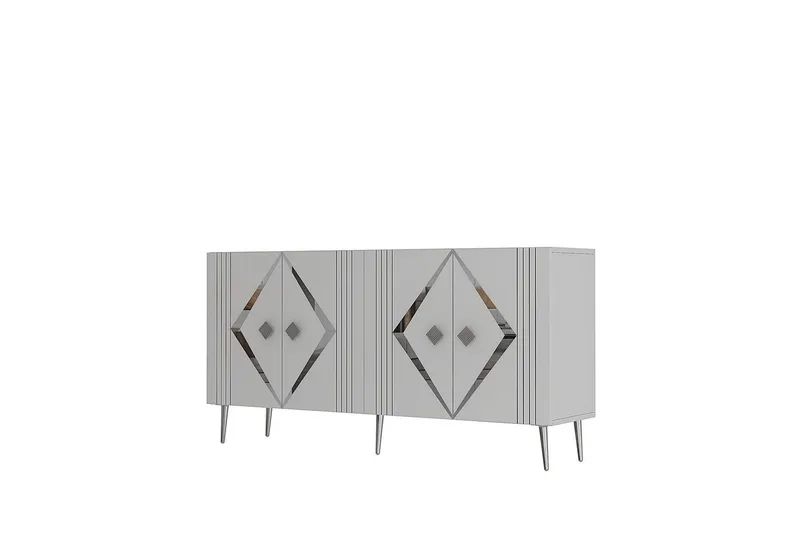 Elvon Konsollbord 150 cm, Hvit/Sølv