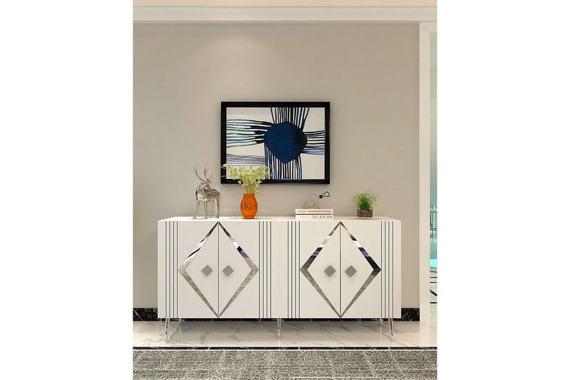 Elvon Konsollbord 150 cm - Hvit/Sølv - Møbler - Bord - Avlastningsbord - Gangbord