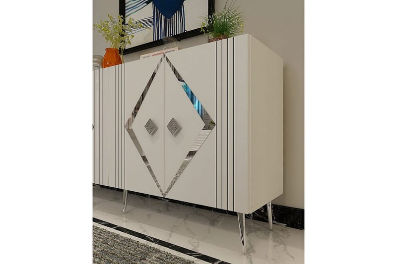 Elvon Konsollbord 150 cm - Hvit/Sølv - Møbler - Bord - Avlastningsbord - Gangbord