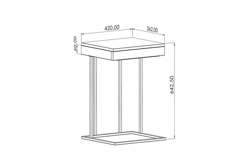Erya Sidebord 42x120 cm - Svart - Møbler - Bord - Avlastningsbord - Lampebord & sidebord