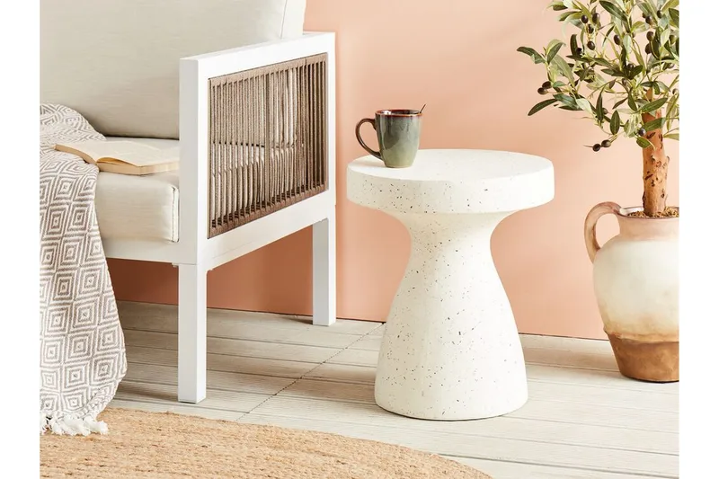 Faber Sidebord 39 cm - Hvit - Møbler - Bord - Avlastningsbord - Lampebord & sidebord